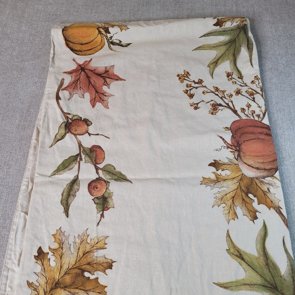 Pottery Barn Pumpkin Harvest Table Runner 18x90 Fall Autumn Leaves 2011 RARE - Picture 6 of 10